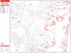 Toms River Digital Map Red Line Style